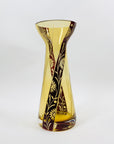 Antique Art Deco ruby enamel citrine glass hyacinth vase by Karl Palda