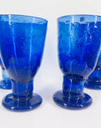 MCM mouth blown cobalt footed glass
