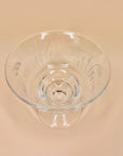 Vintage Stuart cut crystal champagne coupe with etched floral pattern
