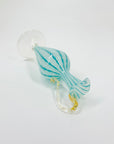 Antique Venetian blue zanfirico lattice glass vase with gold aventurine handle base