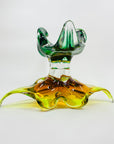 1960s SKLO UNION GREEN SOMMERSO GLASSES BOWL BY JOSEF HOSPODKA