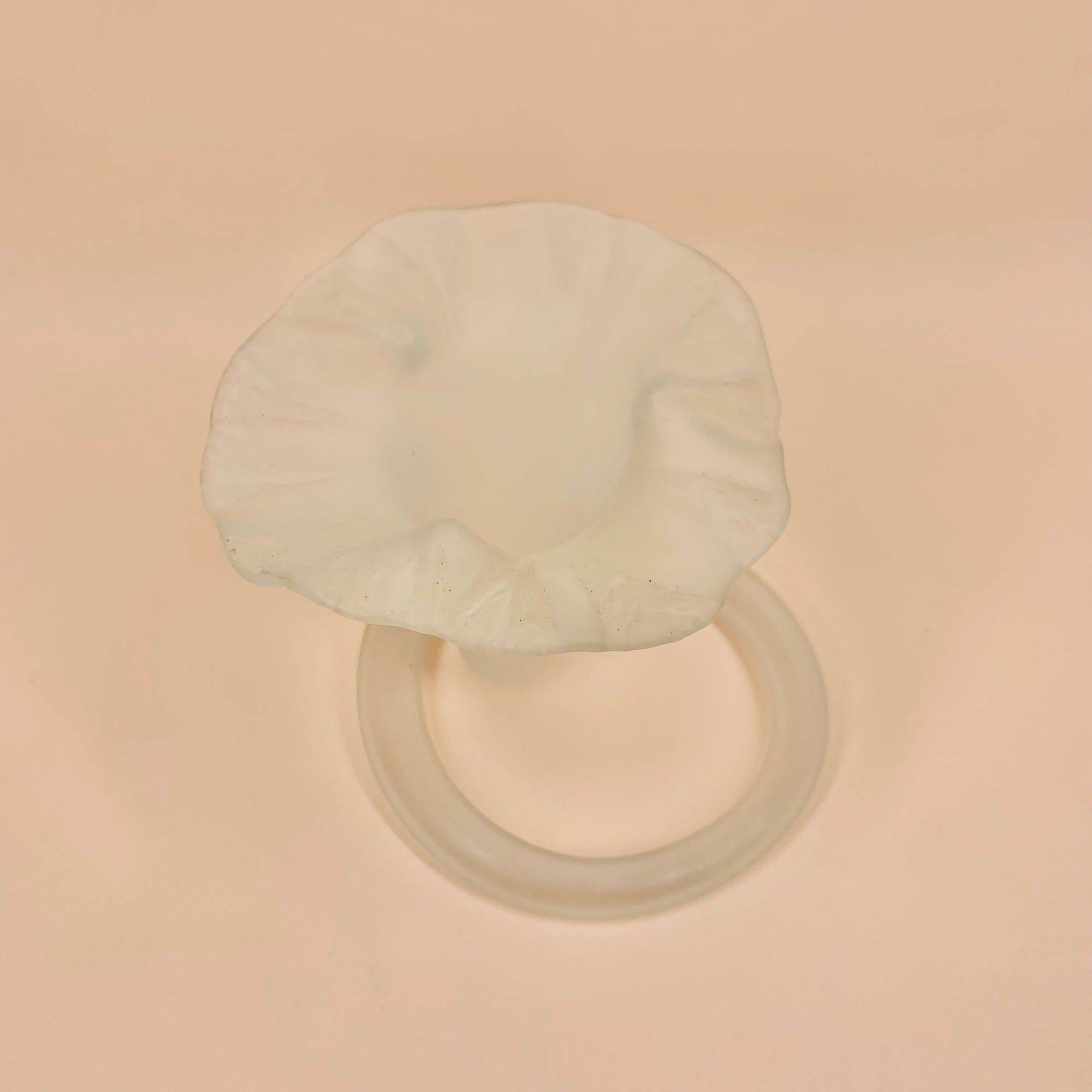Art Deco white satin glass flower-shaped posy vase