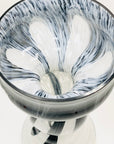 Rare Space Age mouth blown white and black Murano glass vase