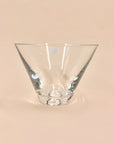 1980s Krosno Poland clear glass bowl with control bubble base