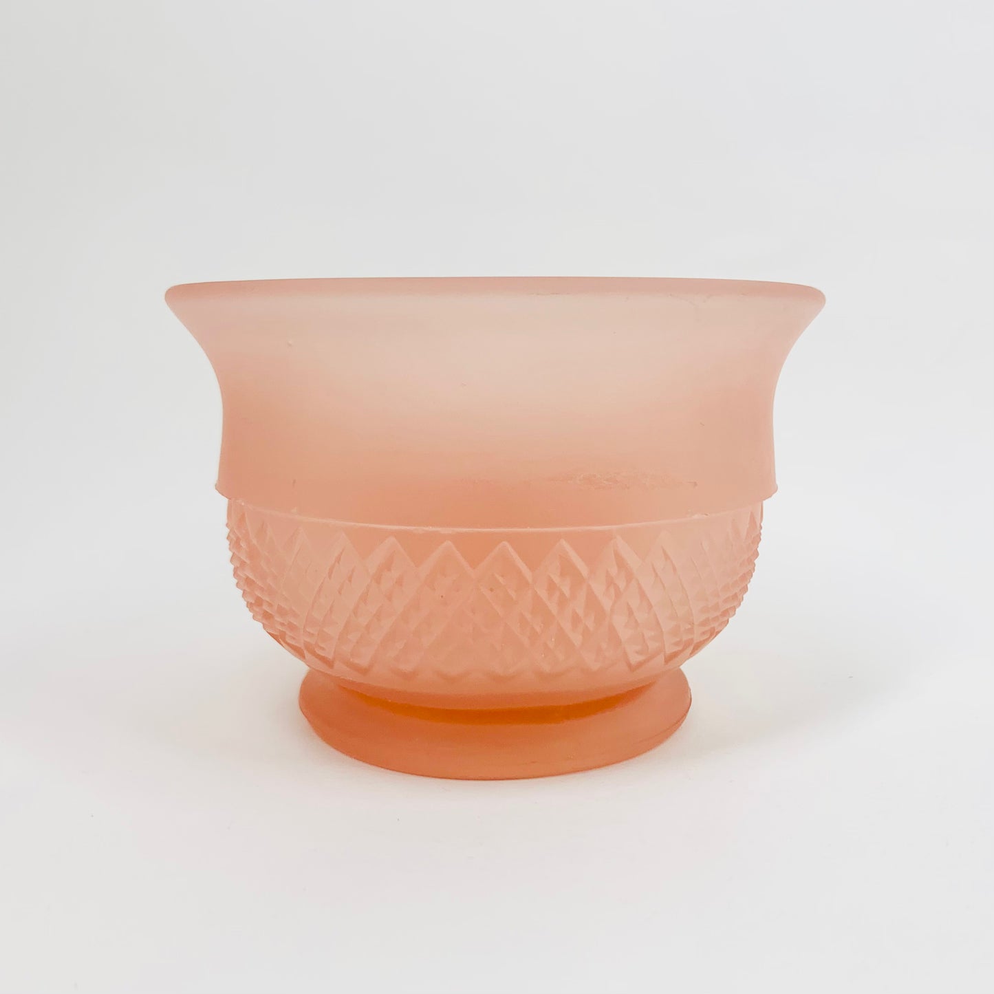 Antique Art Deco pink satin glass mini float bowl