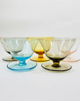 Midcentury thick harlequin glass coupe/dessert bowl