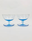 Midcentury blue glass coupe/dessert bowls