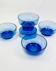 MCM hand made thick cobalt blue glass bowl