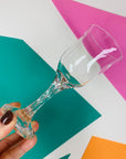 Midcentury twist stem sweet wine glasses