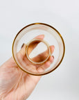 Midcentury complete set of pink glass with gold gilding jug and matching glasses