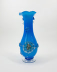 Mouth blown Midcentury Italian colour cased glass with ruffle rim posy vase