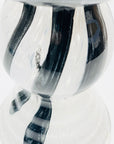 Rare Space Age mouth blown white and black Murano glass vase
