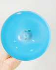 Antique mouth blown Victorian hand painted blue milk glass posy bottle vase