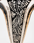 Antique Art Nouveau pink and black enamel glass vase by Karl Palda