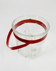 Retro Bodum tall water glasses/highball with red sleeves
