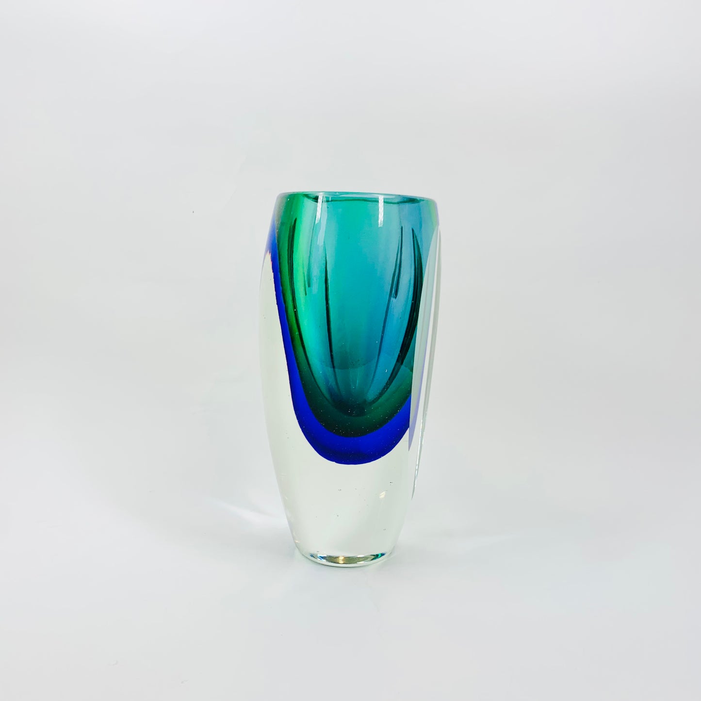 Extremely rare and heavy Murano MCM sommerso glass vase