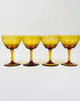 40s AMBER ETCHED COCKTAIL GLASSES