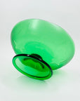 1970s footed green pressed glass comport/fruit bowl