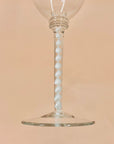Rare hand made vintage white ribbon twist stem wine glasses