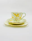 Antique Art Deco hand painted Grafton fine China tea cup and matching saucer and cake plate