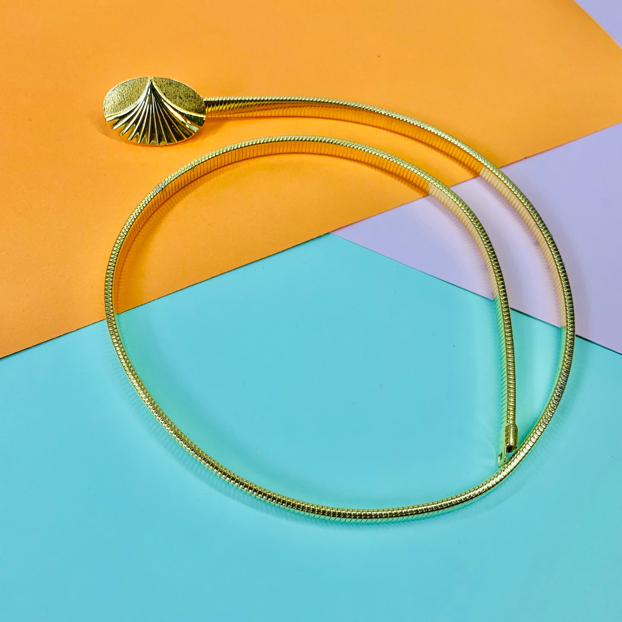 Rare 1970s gold plated Bijoux mesh hook belt