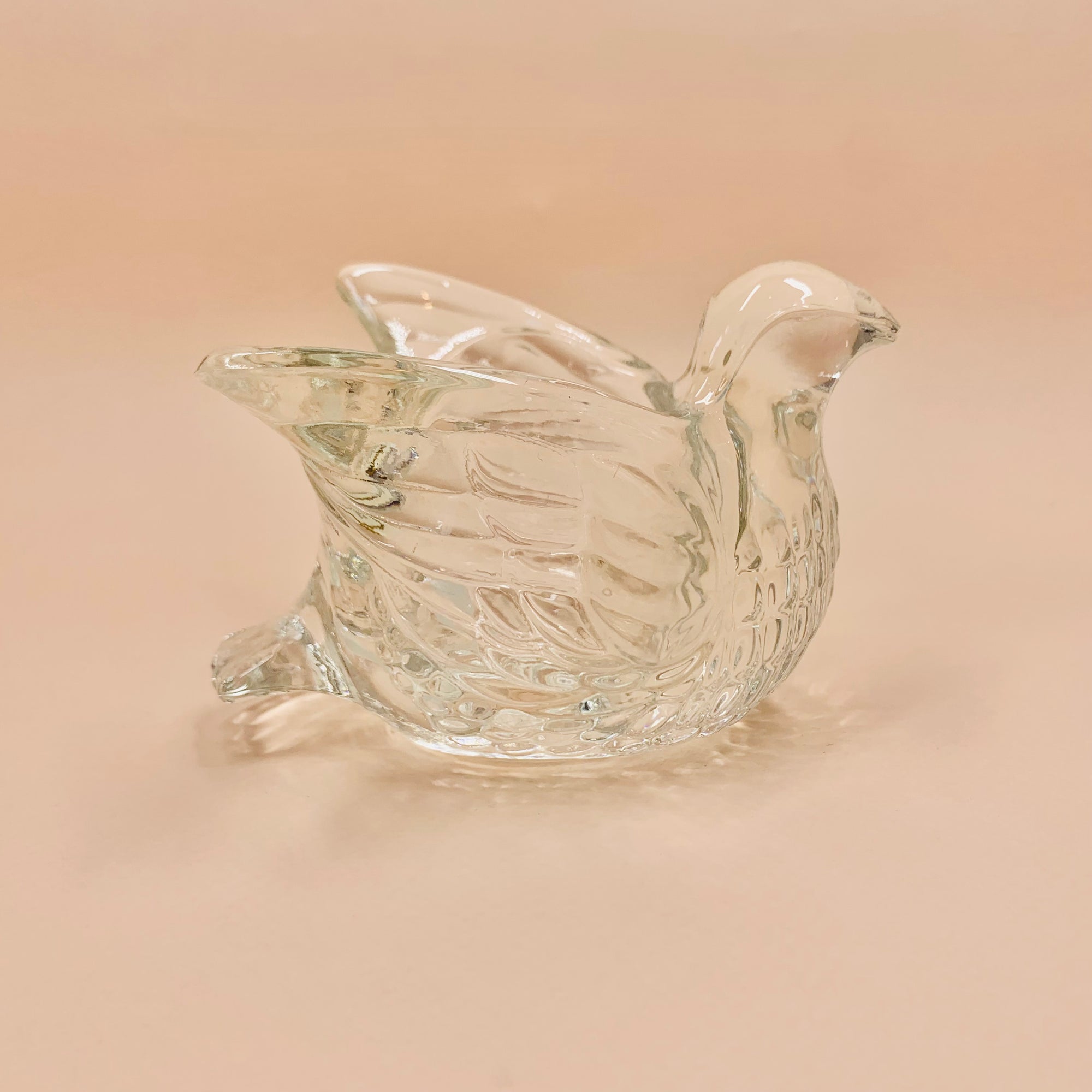 Vintage Avon bird shape glass candle holder