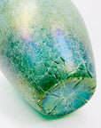 Large antique Art Nouveau Kralik hand made peacock iridescent crackle glass vase