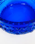 Midcentury Finnish cobalt blue glass bowl by Tamara Aladin with relief