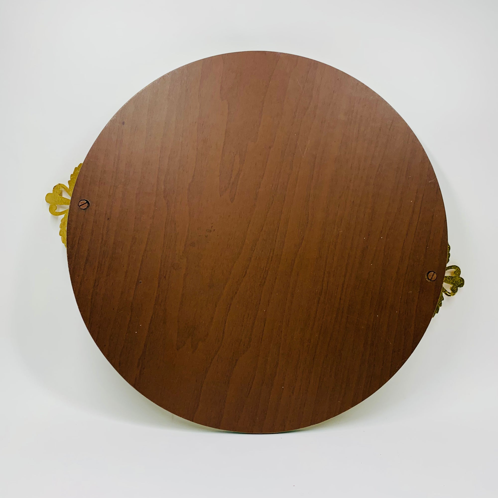 1940s hand etched mirror tray with gold aventurine rope border