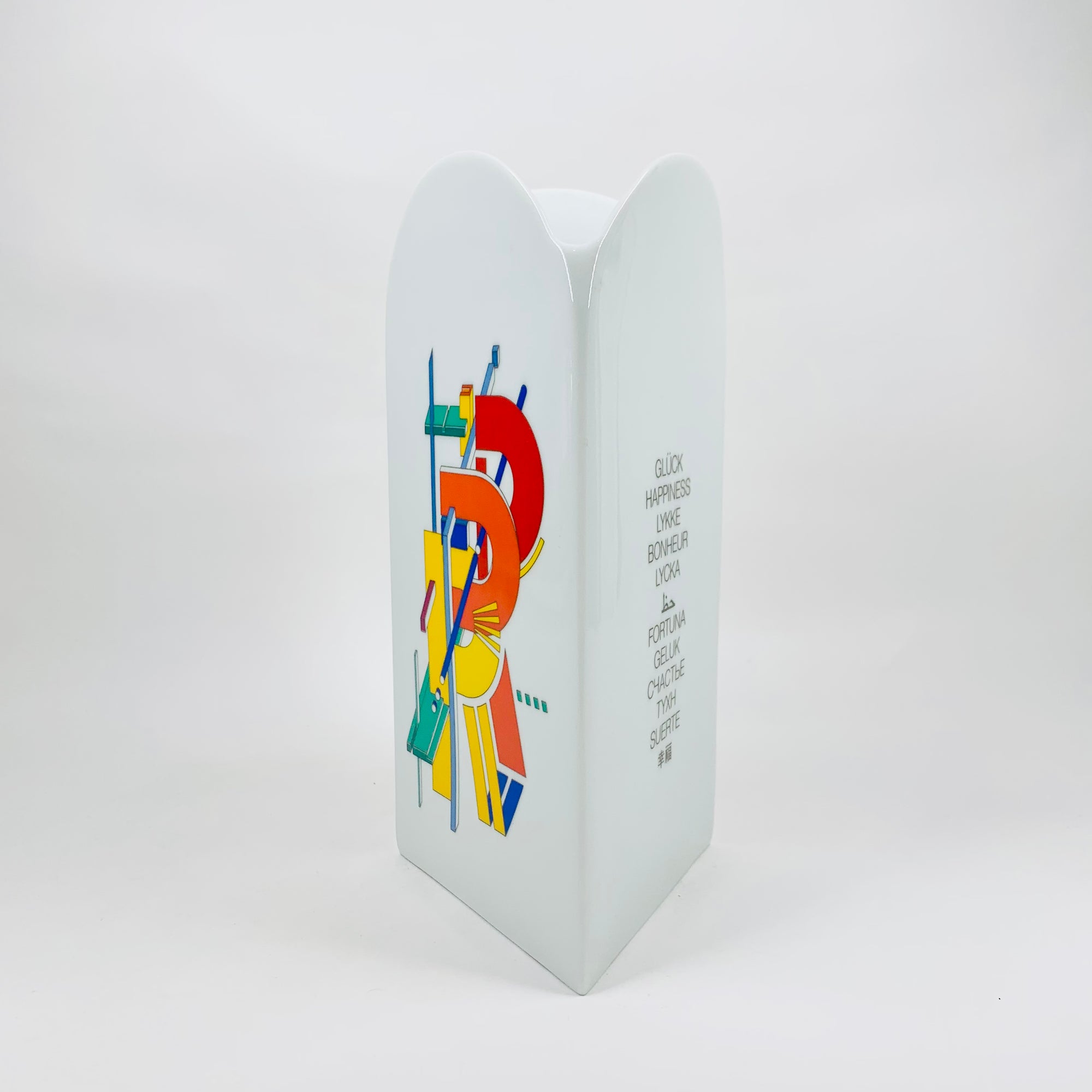 1980s Memphis Rosenthal Studio Line happiness porcelain vase by Morandini