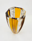 Antique Art Deco gold enamel crystal vase by Karl Palda