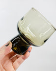 1950s POLISH GREY GLASS PAPERWEIGHT COUPE