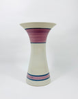 Rare hand painted 1980s white pottery vase