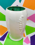 Art Deco Shorter & Son white pottery vase with leaf handles