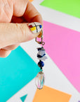 1970s silver plated drop earrings with lapis and raw stones