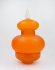 Extremely rare Midcentury Italian orange satin glass canister with minaret lid