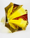 Extremely rare antique Art Deco footed spiral citrine and ruby enamel vase by Karl Palda