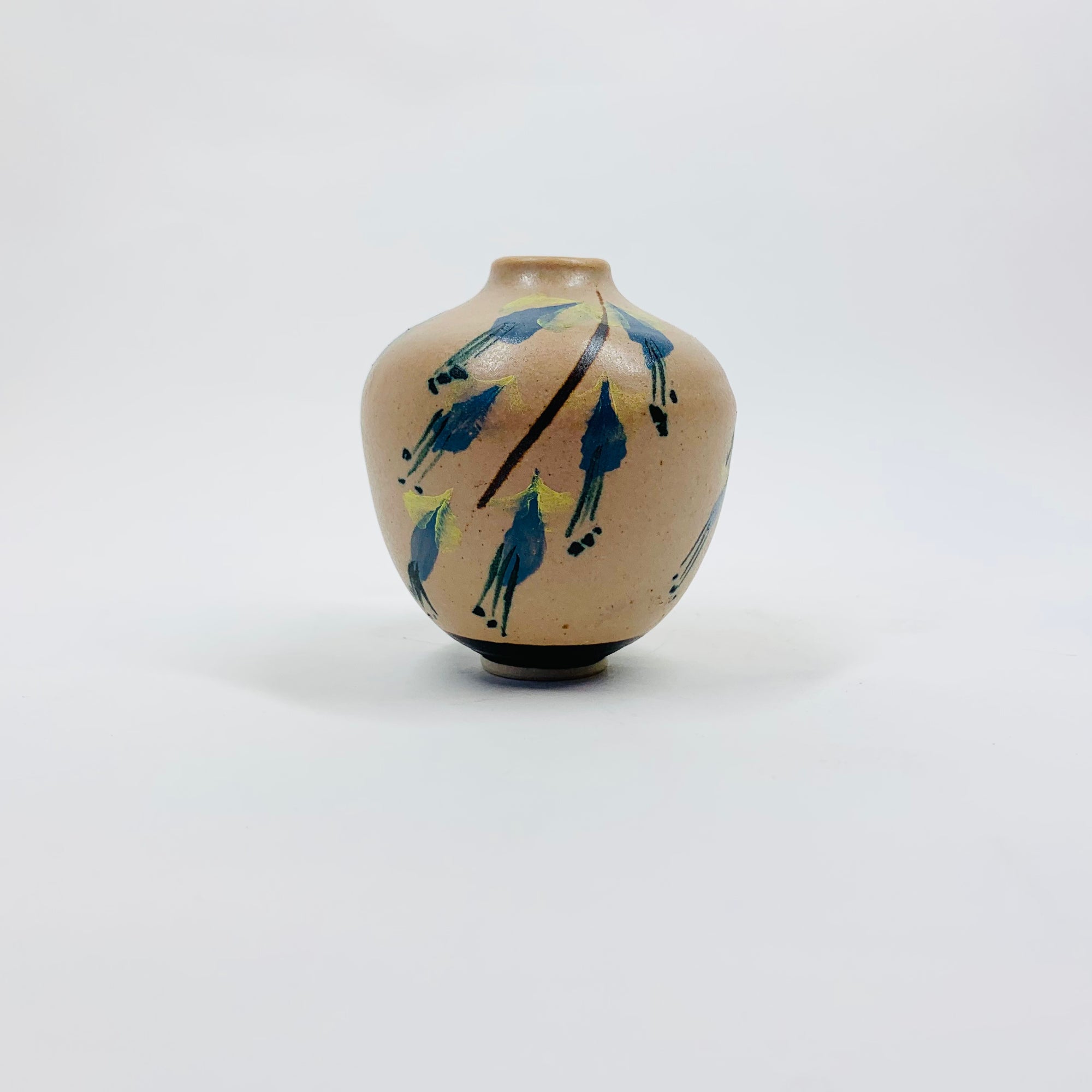 Stunning Midcentury Australian hand painted studio pottery mini vase