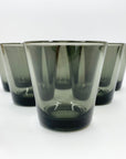 Rare hand made MCM thick grey glass water tumblers