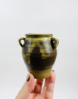 Midcentury hand glazed Australian stonewash mini pottery amphora