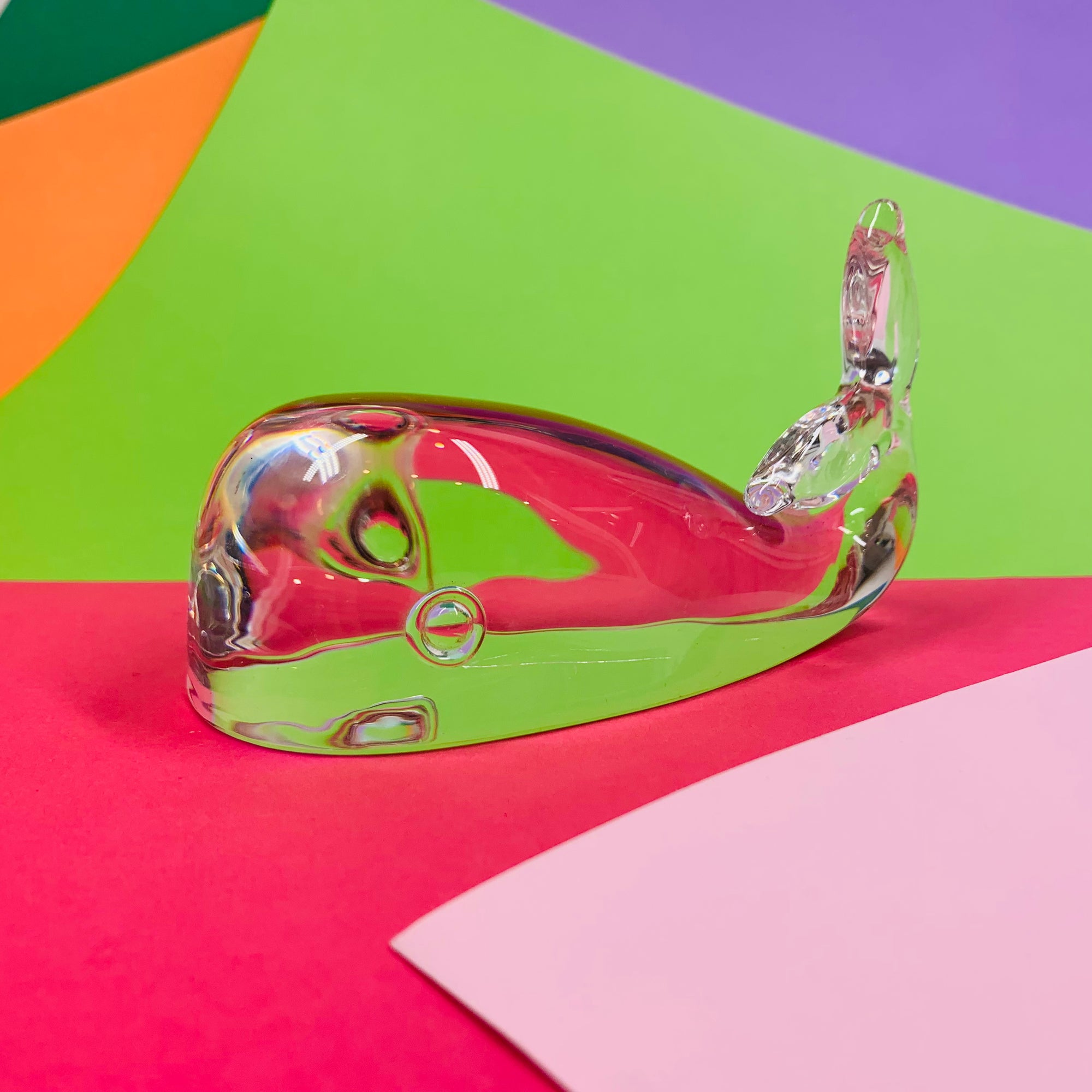 VINTAGE STEUBEN CRYSTAL WHALE