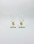 Rare Midcentury Swedish hand made citrine liqueur glasses with short stem