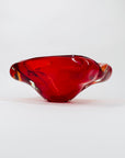 MCM large Murano red rectangle sommerso glass ashtray