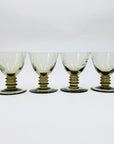 Antique hand etched grey liqueur glasses