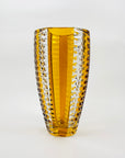 Antique Art Deco gold enamel crystal vase by Karl Palda