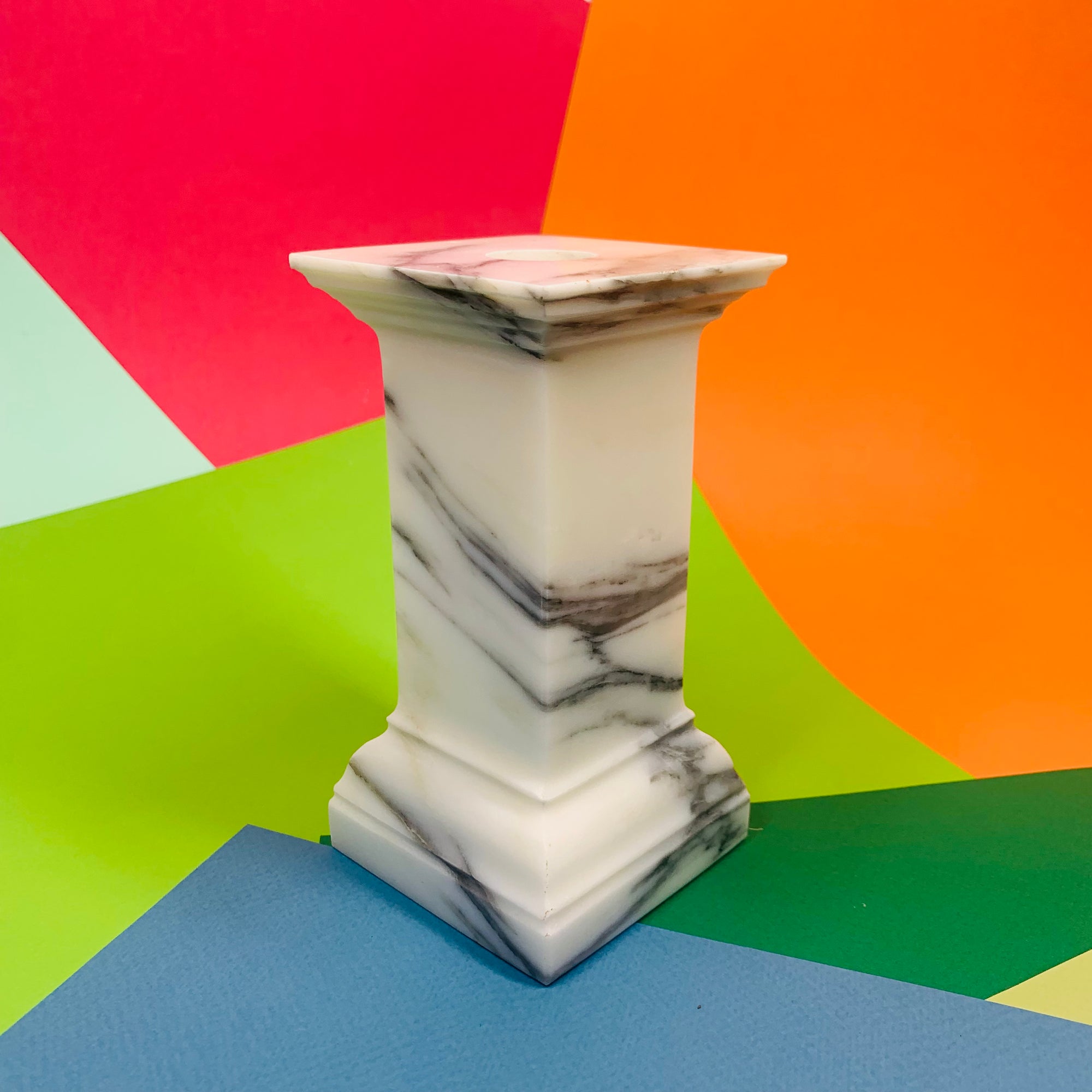 Antique Art Deco solid marble candle holders