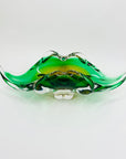 1960s SKLO UNION GREEN SOMMERSO GLASSES BOWL BY JOSEF HOSPODKA