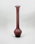 MCM amethyst glass bottle vase with ruffle rim