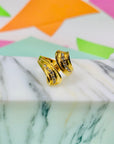 80s costume good plated statement ring with cubic zirconia