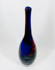 Retro Czech hand made cobalt blue purple sommerso glass bottle vase